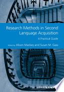 Research Methods in Second Language Acquisition