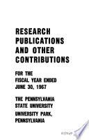 Research Publications and Other Contributions