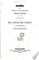 Reseña de la funcion cívico-religiosa celebrada en Barcelona el 15 de julio de 1857 para la traslacion de las cenizas de don Antonio de Capmany y de Montpalau