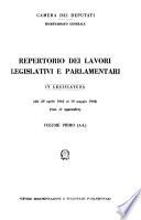 Resoconto generale dei lavori legislativi