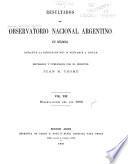 Resultados del Observatorio nacional argentino en Córdoba ...
