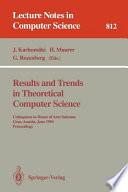Results and Trends in Theoretical Computer Science