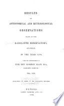 Results of Astronomical and Meteorological Observations