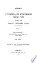 Results of astronomical and meteorological observations made at the Radcliffe Observatory, Oxford