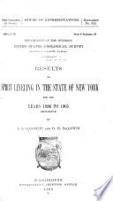 Results of Spirit Leveling in the State of New York for the Years 1896 to 1905 Inclusive