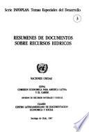 Resúmenes de documentos sobre recursos hídricos