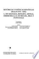 Retóricas y poéticas españolas, siglos XVI-XIX