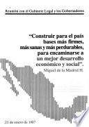 Reunión con el gabinete legal y los gobernadores, 21 de enero de 1987
