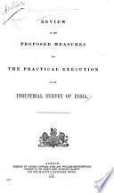 Review of the Proposed Measures for the Practical Execution of the Industrial Survey of India