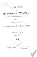Revista crítica de historia y literatura españolas, portugueseas e hispano-americanas