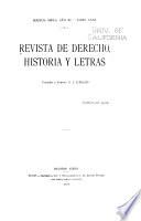 Revista de derecho, historia y letras