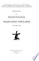 Revista de dialectología y tradiciones populares