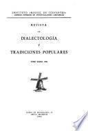 Revista de dialectología y tradiciones populares