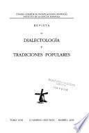 Revista de dialectología y tradiciones populares