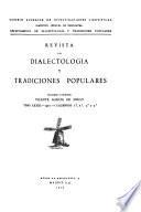 Revista de dialectología y tradiciones populares