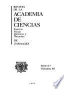 Revista de la Academia de Ciencias Exactas, Físicas, Químicas Y Naturales de Zaragoza