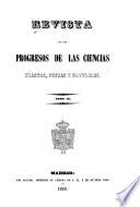 Revista de los progresos de las ciencias exactas, físicas y naturales