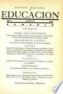 Revista nacional de educación. Agosto 1941