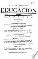 Revista nacional de educación. Enero 1943