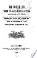 Revolución de Barcelona proclamando la Junta Central