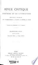 Revue critique d'histoire et de littérature