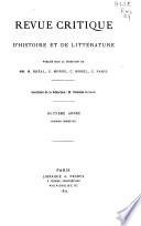 Revue critique d'histoire et de littérature