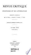 Revue critique d'histoire et de littérature