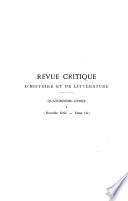 Revue critique d'histoire et de littérature