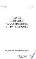 Revue d'études augustiniennes et patristiques