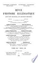 Revue d'histoire ecclésiastique