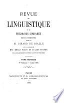 Revue de linguistique et de philologie comparée