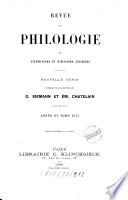 Revue de philologie, de littérature et d'histoire anciennes