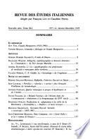 Revue des études italiennes