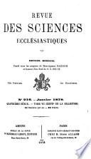 Revue des sciences ecclésiastiques
