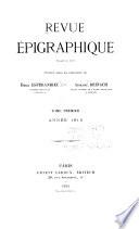 Revue épigraphique