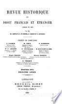 Revue historique de droit français et étranger