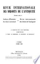 Revue internationale des droits de l'antiquité