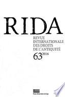 Revue internationale des droits de l'antiquité