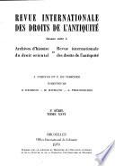 Revue internationale des droits de l'antiquité