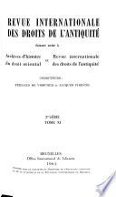Revue internationale des droits de l'antiquité