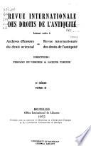 Revue internationale des droits de l'antiquité