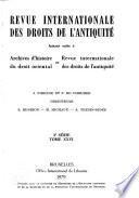 Revue internationale des droits de l'antiquité