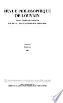 Revue philosophique de Louvain