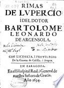 Rimas de Lupercio i del Dotor Bartolome Leonardo de Argensola
