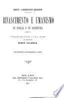 Rinascimento e umanismo in Italia e in Germania
