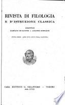 Rivista di filologia e d'istruzione classica