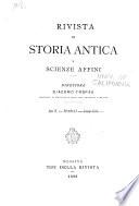 Rivista di storia antica e scienze affini