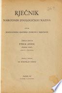 Rječnik narodnih zoologičkih naziva