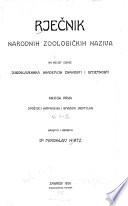 Rječnik narodnih zoologičnih naziva