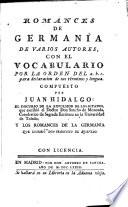 Romances de Germania de varios autores